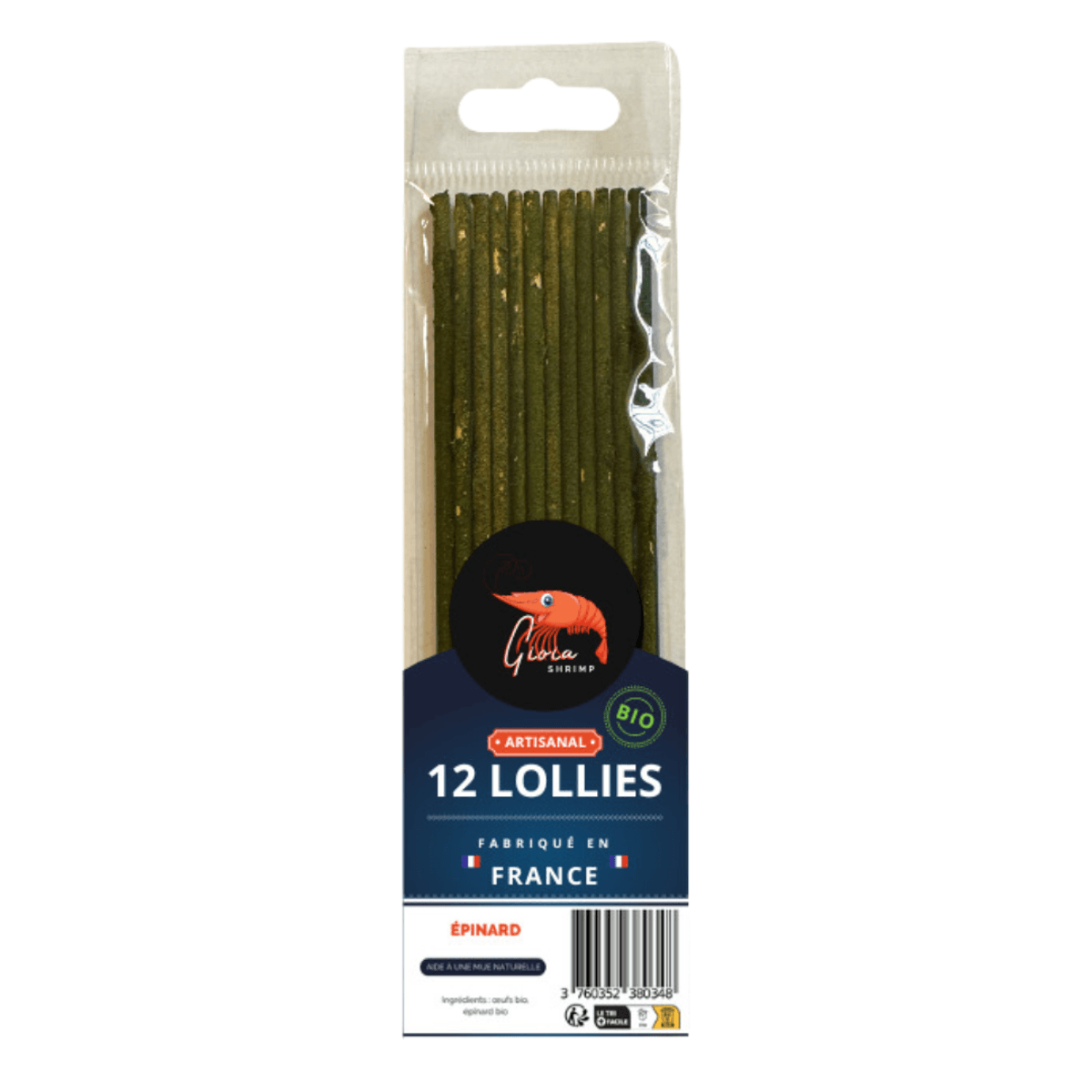 Gioia Shrimp Lollies Spinach 12pk
